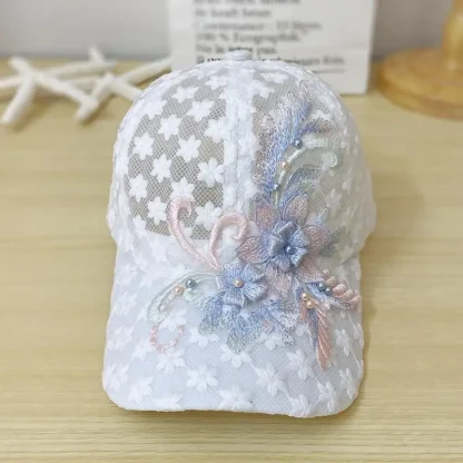 See-through Floral Baseball Hat - Image 3