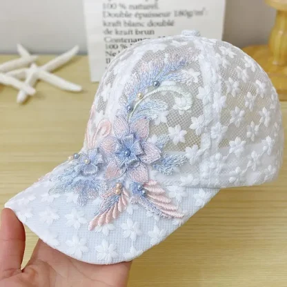See-through Floral Baseball Hat - Image 7