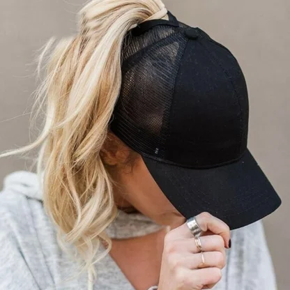 Solid Pony Mesh Baseball Hats - Image 7