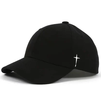 Simple Cross Embroidery Baseball Caps - Image 2