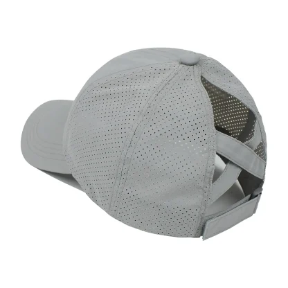 Ponytail Mesh Solid Baseball Cap - Image 5