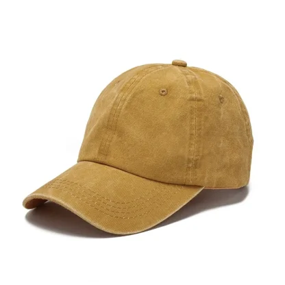 Solid Denim Washed Baseball Hats - Image 3
