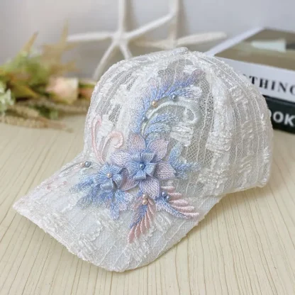 See-through Floral Baseball Hat - Image 2