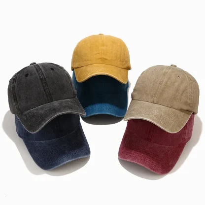 Adjustable Washed Baseball Hats - Image 2
