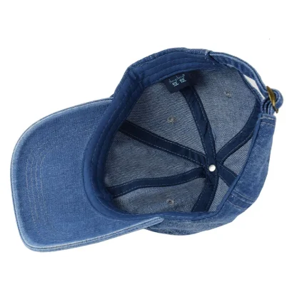 Solid Denim Baseball Hat - Image 3