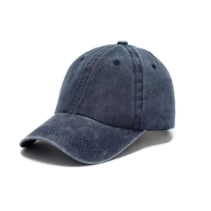 Solid Denim Washed Baseball Hats - Image 2
