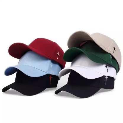 Simple Cross Embroidery Baseball Caps - Image 6