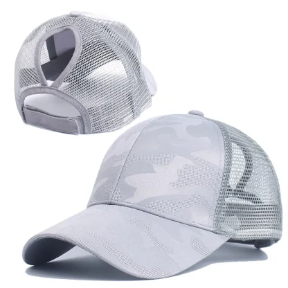 Ponytail Hole Mesh Baseball Caps